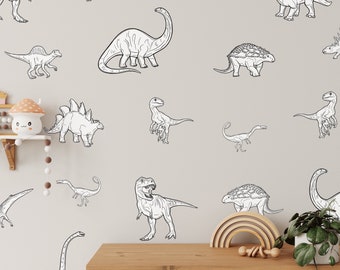 Dinosaur Decals / T-Rex Dino Decor / Removable Dinosaurs / Boy Room / Dinosaur Stickers / Dinosaur Peel and Stick / Nursery Decor