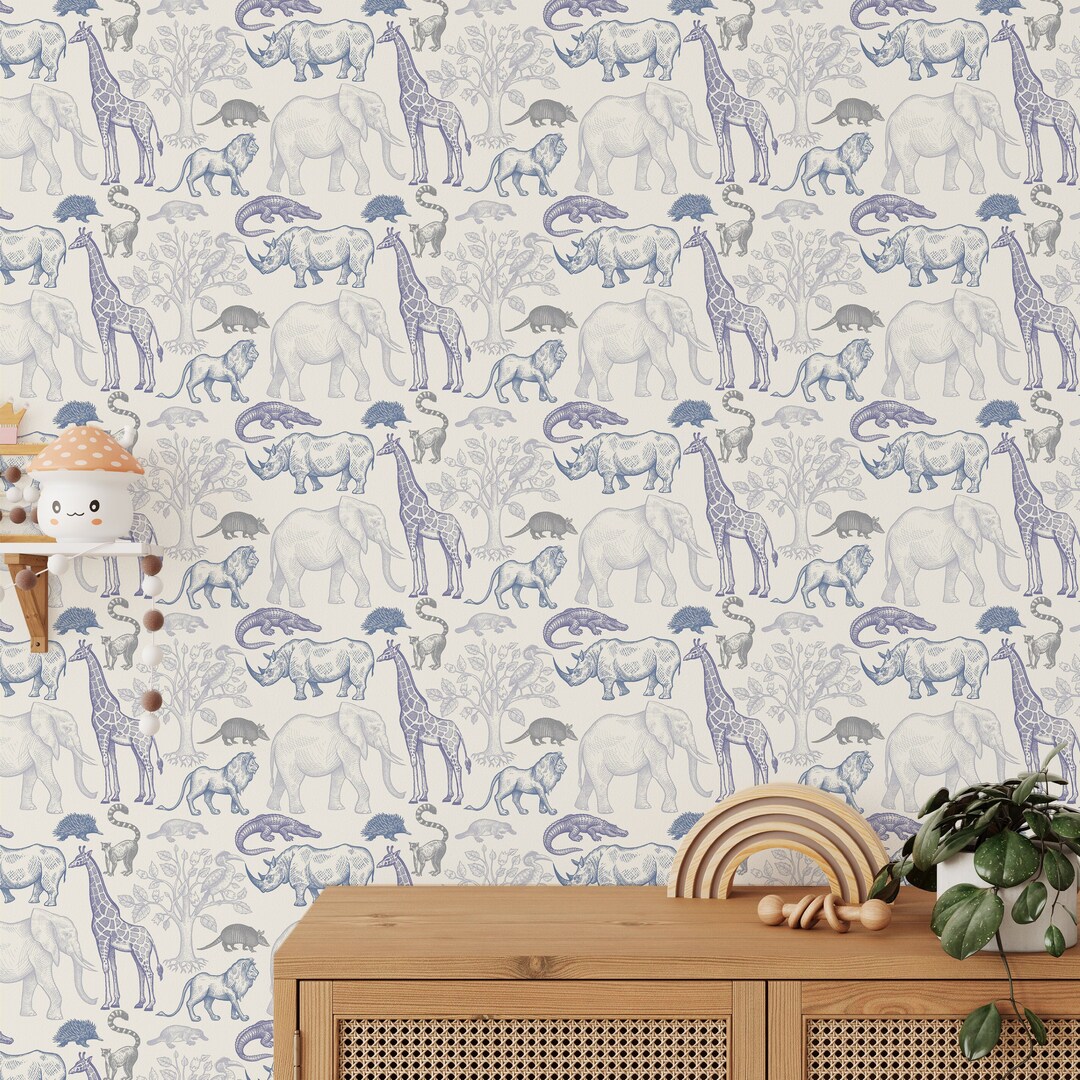 Buy Cute Wildlife Animal Wallpaper for Nursery, Kids Room, Safari