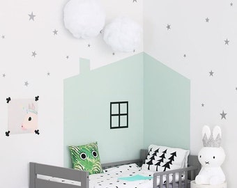 1" Mini Stars Wall Decals - Star Decals-  Wall Decal Stickers - Set of 60 Stars - Little Star Decals - Star Decor - Be a star