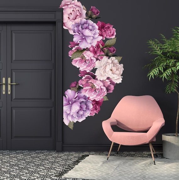 Julianna Floral Decals - Baby Girls Decor - Baby Girls Room - Nursery Wall Decals - Baby Cute - Baby Fashion - Decor Peony Peonies