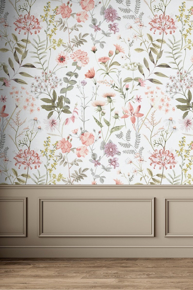 botanical peel and stick wallpaper