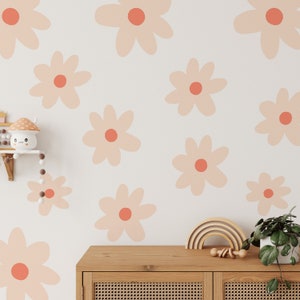 Large Daisy Flower Wall Stickers, Custom Colors, Peel and Stick Decal, Kids Room Decor, Home Decor, Wall Decor, Pink, Daisies, Girls Room