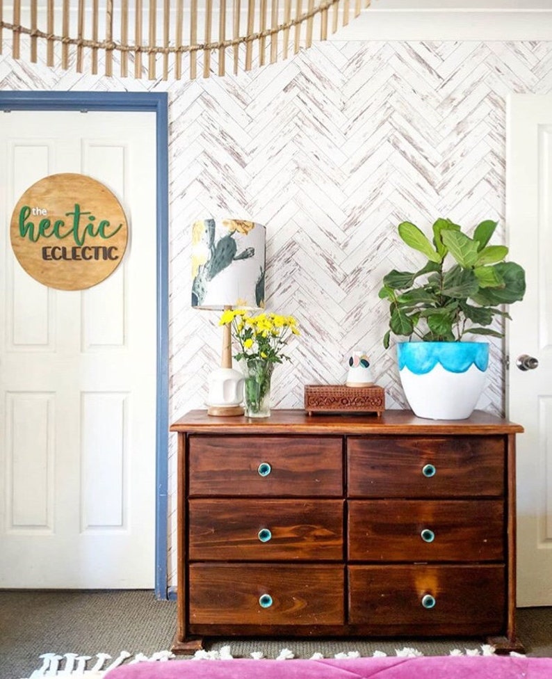 Herringbone Wood Wallpaper Farmhouse Wallpaper Wood Etsy Canada