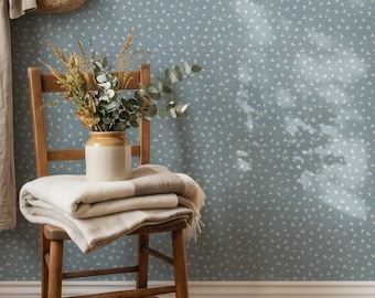 Forget Me Not Wallpaper, Blue Floral Wallpaper, Cottage Wallpaper, Small Floral Wallpaper, Peel and Stick Wallpaper