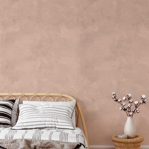 Pink Limewash Wallpaper, Paint Textured Wallpaper, Dusty Rose Decor ...