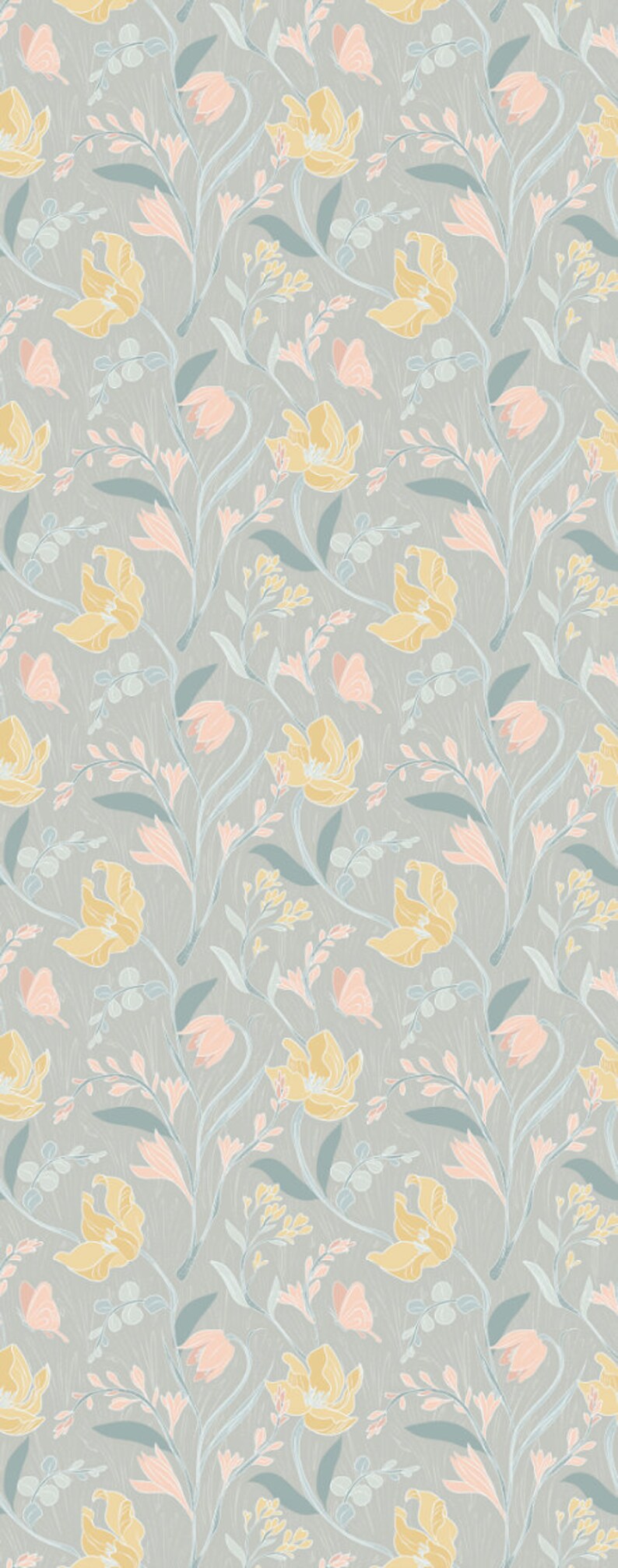 Painter's Garden Peel and stick. Peel and stick wallpaper. Removable wallpaper. Floral Wallpaper. Pastel Decor. Nursery Decor. Bright Decor image 5