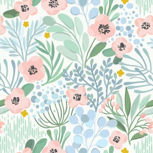 Traume In Pastell Tapete Florale Tapete Mint Dekor Etsy