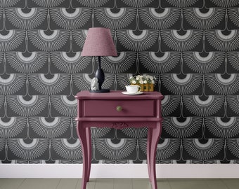 Black Swan Wallpaper. Removable Wallpaper. Bird Wallpaper. Crane bird wallpaper. Animal print wallpaper. peel and stick wallpaper.