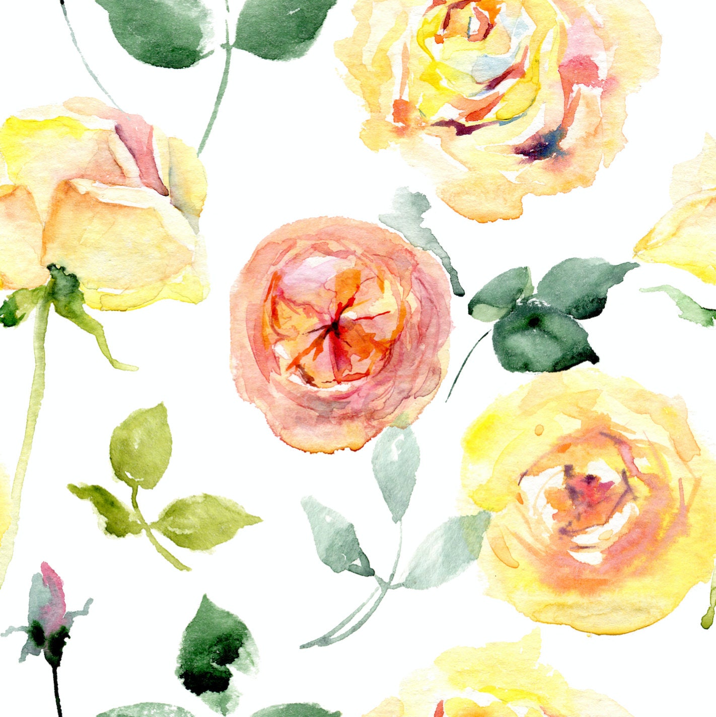 Yellow rose wallpaper Peonies and roses Peony decal | Etsy