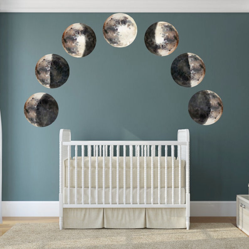 Decals For Boys Baby Boy Decor Moon Phases Over The Nursery Wall Kids