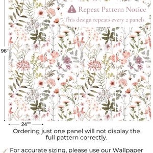 Big Floral Watercolor Wildflower Peel & Stick Wallpaper - Vibrant, Removable, Eco-Friendly Floral Wall Decor, Rental Friendly Decor image 5