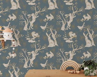 Down to the Woods Peel and Stick Wallpaper - Vintage-Inspired Removable Wall Decor for Bedrooms and Bathrooms - Easy Apply, No Mess