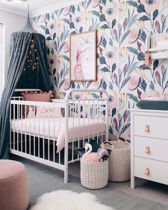 wallpaper ideas for baby girl nursery