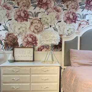 Golden Days Wallpaper, Removable Wallpaper, Floral Wallpaper, Nursery Wall Decor, Flower Wallpaper, Wallpaper, Baby Girl Nursery Girl Wall