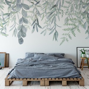 Rainforest Wallpaper Mural, Wall Murals, Peel and Stick, Leaves, Wall Decal, Leaf, Wall Covering, Green Decor, Nature Decor image 2