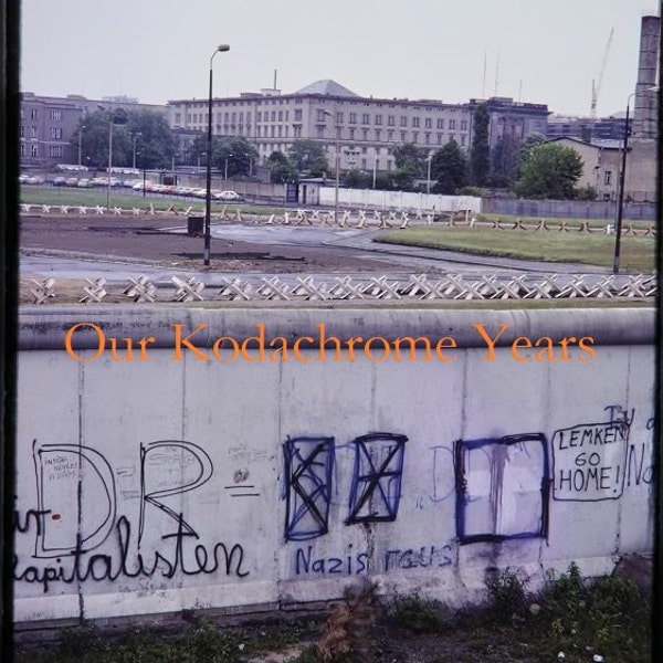 Looking East Over Berlin Wall, June 1980, 4000 dpi, print up to 16" x 20", 1980's Pre-unification Era Scene, Kodachrome Photo Slide Download