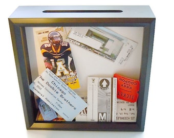 SALE! - Ticket Holder - Black Shadow Box Ticket Keeper - Ticket Shadow Box - Graduation Gift -  Slot Top Ticket Box - Drop In Top