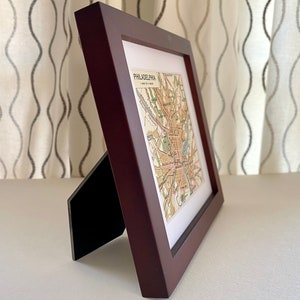 SALE Framed Vintage Philadelphia Map Map Gift Square Frame Engagement Gift Wedding Gift Gallery Wall Philly Gift 5x5 Frame image 2