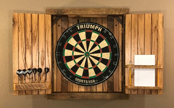 Natural Rustic Dartboard Cabinet Reclaimed Barn Wood Home Etsy
