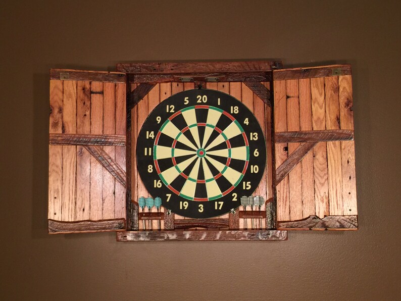 Natural Barnwood Dartboard Cabinet MADE TO ORDER Etsy