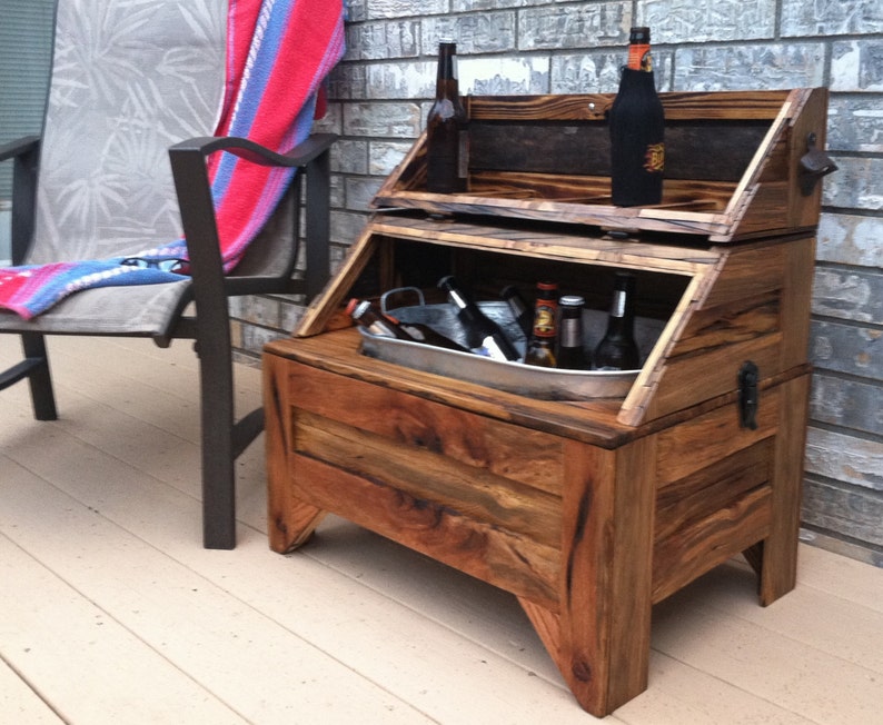 Washtub Beer Cooler Horizontal Oak Barn Wood Home And Etsy