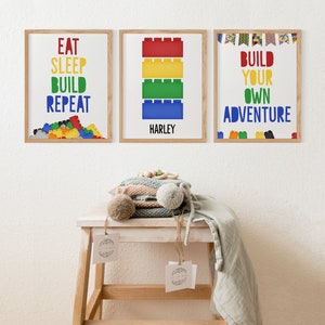 LEGO Prints, Lego Decor, Kids Prints, Building Blocks, Rainbow, Playroom Prints, Girls Boys Decor, Playroom Decor, Bedroom Prints Decor,