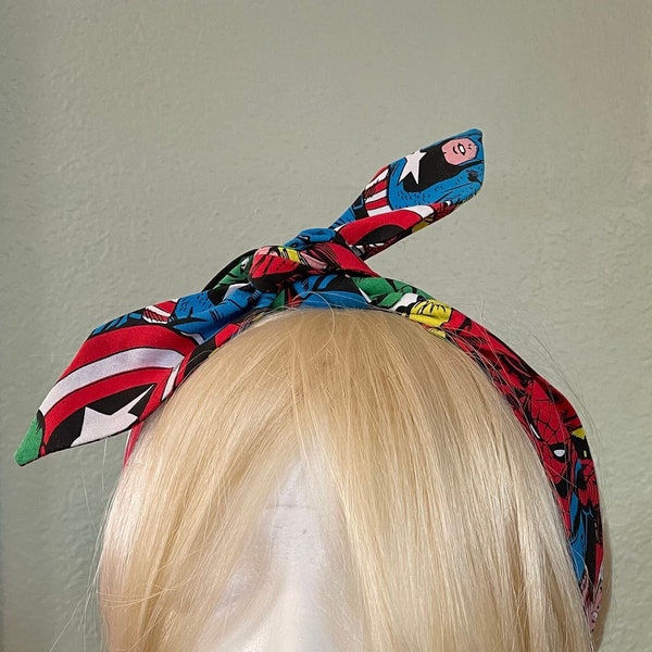 Retro Geek Marvel Avengers Headband/ Headscarf Tie