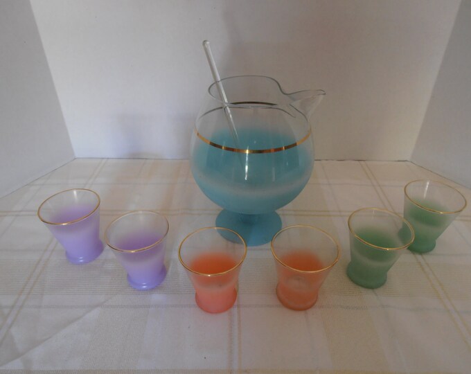 Vintage 1960s West Virginia Glass Company Blendo Cocktail Set Etsy