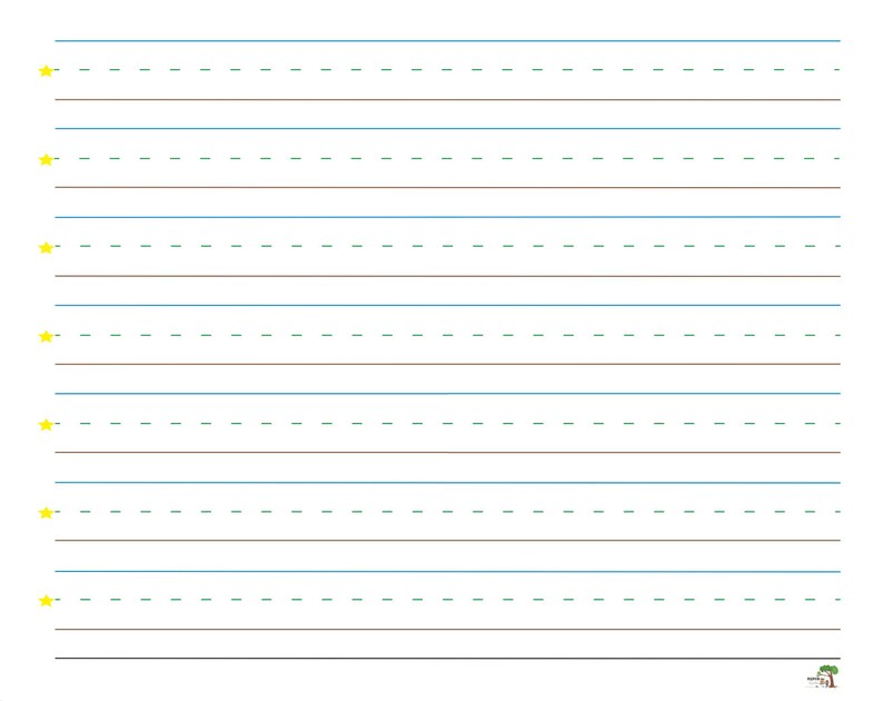 3/4-inch Ruled Handwriting Paper (kindergarten/first Grade) | Printable ...