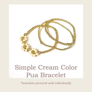 Perlen Creme Pua Blumen Armbänder, Pua Armband, Gold filled, alltag, chic, schlichtes Armband, Stapelarmbänder, Blumenperlen Armband