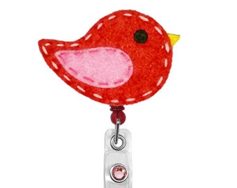 Uccello rosso sveglio - Porta Badge - infermieri distintivo titolare - bobine del distintivo carina - ID univoco distintivo titolare - feltro distintivo - RN Badge Reel