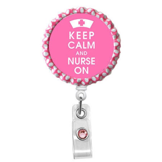 Keep Calm and Nurse on pink Nursing Badge Holder Badge Reels Labor and  Delivery Badge Reel Nurse Name Badge L&D Badge -  Canada