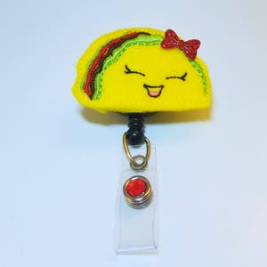 おいしいタコス - 栄養士バッジホルダー - かわいいバッジリール - 看護師バッジホルダー - 栄養士ギフト - ユニークなIDバッジホルダー - フェルトバッジ