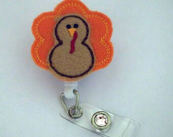 Turchia-distintivo carino titolare - infermieri distintivo titolare - distintivo carino bobine - ID unico distintivo titolare - feltro distintivo - RN Badge Reel