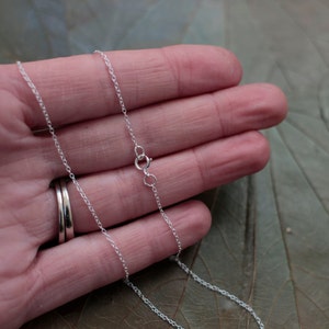 Sterling Silver 925 Chain Necklace made any length for charms,pendant,Dainty Cable 1mm choose 15 inch,16,17,18,19,20,21,22,23,24,25,26,14,13 image 4