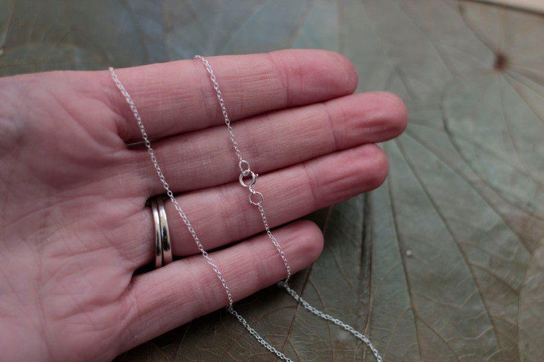 Sterling Silver 925 Chain Necklace made any length for charms,pendant,Dainty Cable 1mm choose 15 inch,16,17,18,19,20,21,22,23,24,25,26,14,13 image 4