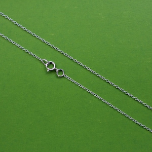 Sterling Silver Chain Necklace 925 made any length for charms,pendant,Dainty Cable 1mm choose 15 inch,16,17,18,19,20,21,22,23,24,25,26,14,13 image 1