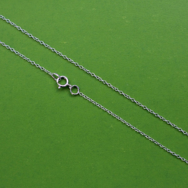 Sterling Silver 925 Chain Necklace made any length for charms,pendant,Dainty Cable 1mm choose 15 inch,16,17,18,19,20,21,22,23,24,25,26,14,13