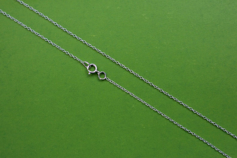 Sterling Silver 925 Chain Necklace made any length for charms,pendant,Dainty Cable 1mm choose 15 inch,16,17,18,19,20,21,22,23,24,25,26,14,13 image 1