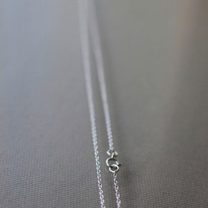 Sterling Silver Chain Necklace 925 made any length for charms,pendant,Dainty Cable 1mm choose 15 inch,16,17,18,19,20,21,22,23,24,25,26,14,13 image 3