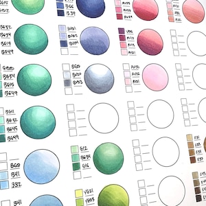 Blank Alkohol Marker Blending Swatch Sheet Version III - Digitales Swatch Sheet | COPIC | Ohuhu | Alkohol-Marker | Kunstressourcen