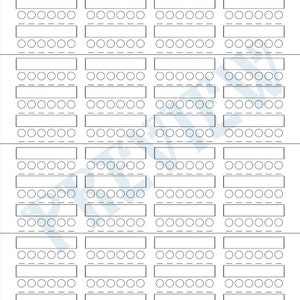 May include: A printable planner page with 12 blank sections, each with 6 rows of circles and 3 blank lines. The page is designed for planning and organizing tasks or events.