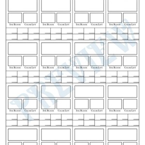 Blank Alcohol Marker Blending Swatch Sheet Versions I-IV BUNDLE ...