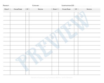 Blank Colored Pencil Digital Swatch Sheet