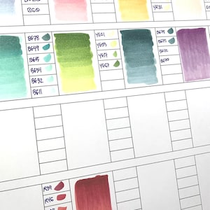 Blank Alcohol Marker Blending Swatch Sheet Version IV - Digital Swatch Sheet | COPIC | Ohuhu | Alcohol Markers | Art Resources