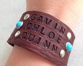 Leather Cuff with Custom Names
