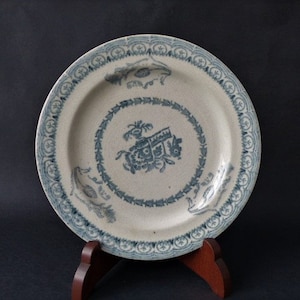 18th/19th c Blue & White Plate - Hand Applied Decoration