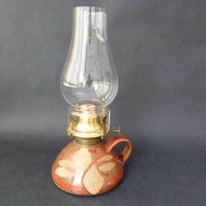 Studio Art Pottery Oil Lamp - Clive C Pearson - 90's Era Art Pottery - Oil Lamps - Table Lamps