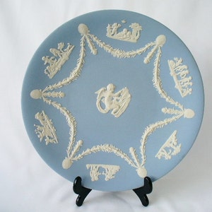 Vintage Wedgwood Blue Jasper Ware Cupid szafka/ekspozycja/talerz na ciasto