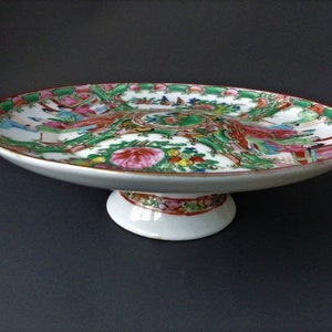 Antique Chinese Export Famille Rose Medallion Footed Plate -- We Do Combine Shipping